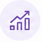 charts rising with ascending arrow icon