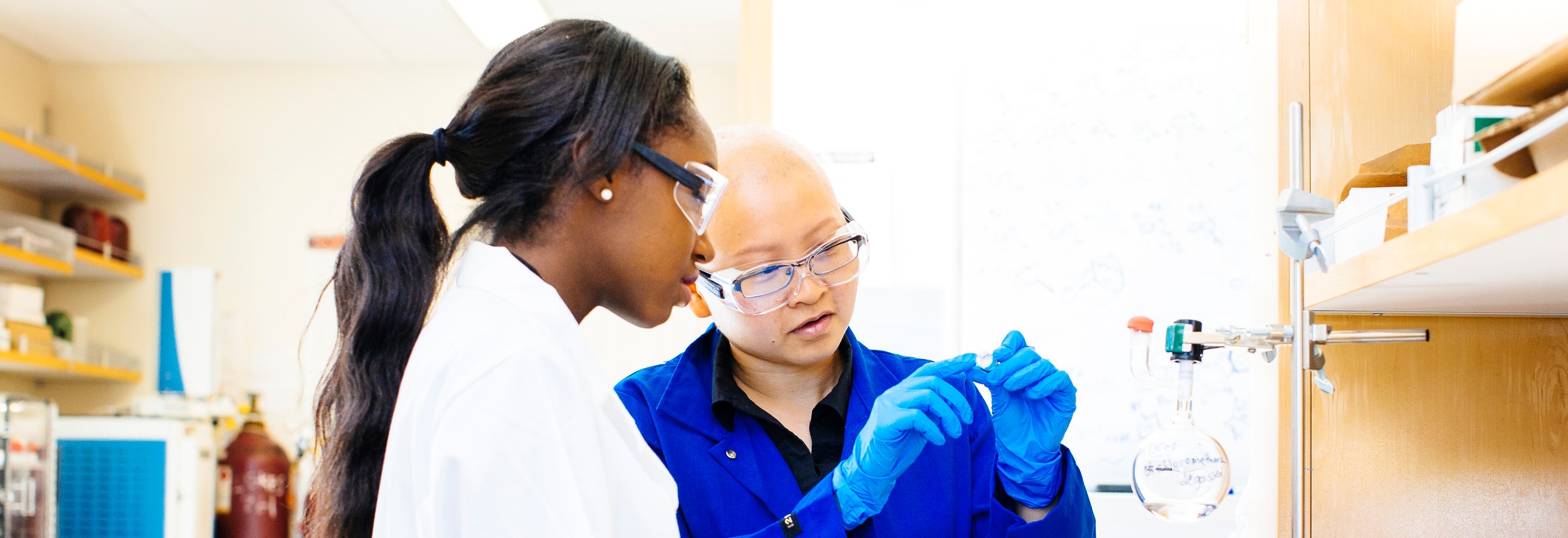 female student working in the lab