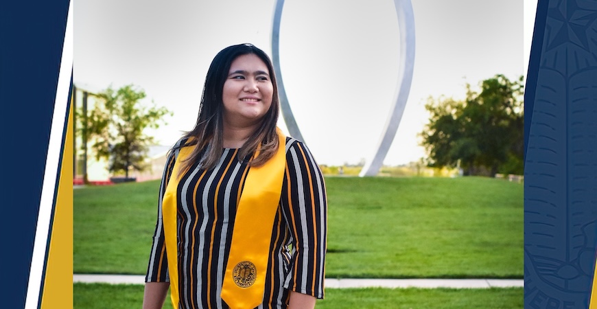 Annaliza Perez Torres is pictured on campus at UC Merced.