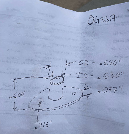 Sketch of replacement part for UC Merced kitchen